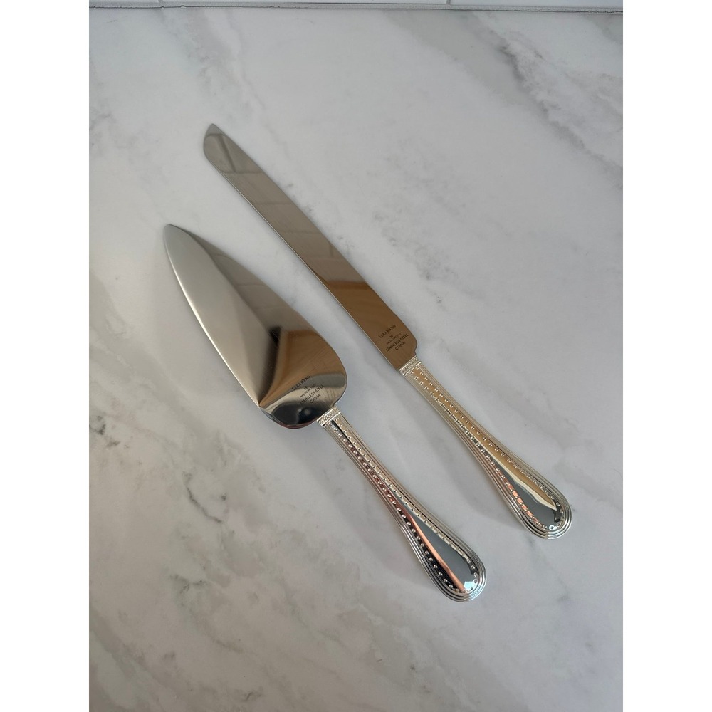 Vera Wang Wedding Cake Server & Knife Set Stainless Steel w/ Original Box - Picture 3 of 3